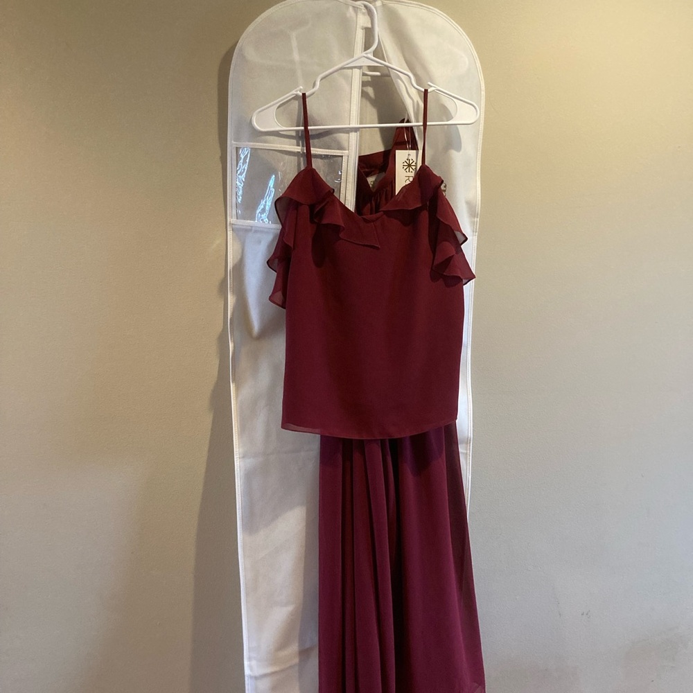 Elena Chiffon Top in Marsala-902 from Revelry.